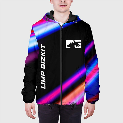 Мужская куртка Limp Bizkit neon rock lights / 3D-Черный – фото 3