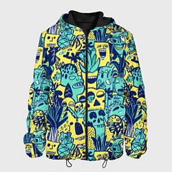 Куртка с капюшоном мужская Монстры тропические, цвет: 3D-черный