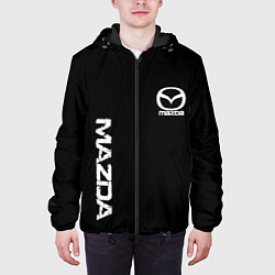 Куртка с капюшоном мужская Mazda white logo, цвет: 3D-черный — фото 2