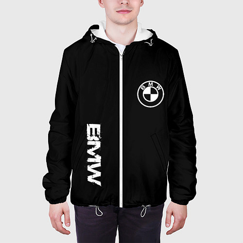 Мужская куртка BMW logo white auto / 3D-Белый – фото 3