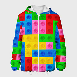 Куртка с капюшоном мужская Блоки цветового конструктора, цвет: 3D-белый