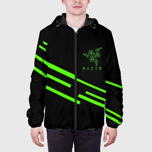 Мужская куртка Razer line green / 3D-Черный – фото 3