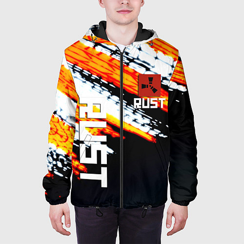 Мужская куртка RUST краски текстура абстрактная / 3D-Черный – фото 3
