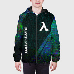 Куртка с капюшоном мужская Half-Life glitch blue, цвет: 3D-черный — фото 2