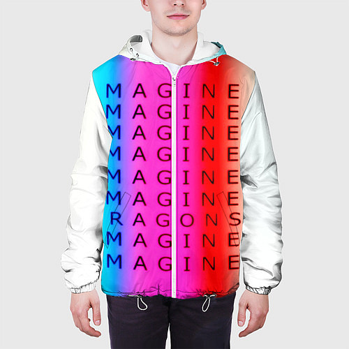 Мужская куртка Imagine Dragons neon rock / 3D-Белый – фото 3