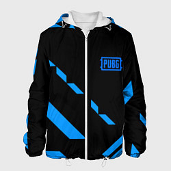 Куртка с капюшоном мужская PUBG blue geometry, цвет: 3D-белый