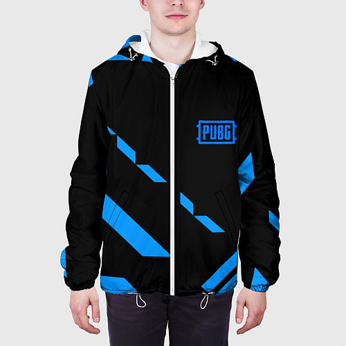 Мужская куртка PUBG blue geometry / 3D-Белый – фото 3