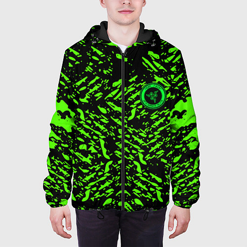 Мужская куртка Razer краски зелёные / 3D-Черный – фото 3