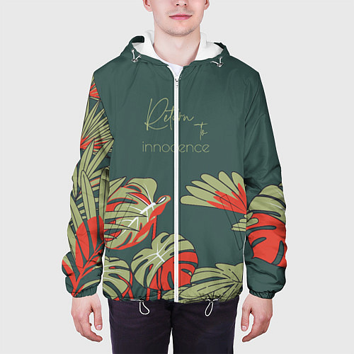 Мужская куртка Заросли джунгли - возвращение к невинности / 3D-Белый – фото 3