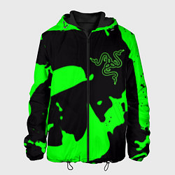 Куртка с капюшоном мужская Razer кислотный стиль краски, цвет: 3D-черный