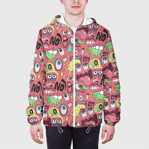 Мужская куртка Монстры ой ой нет / 3D-Белый – фото 3