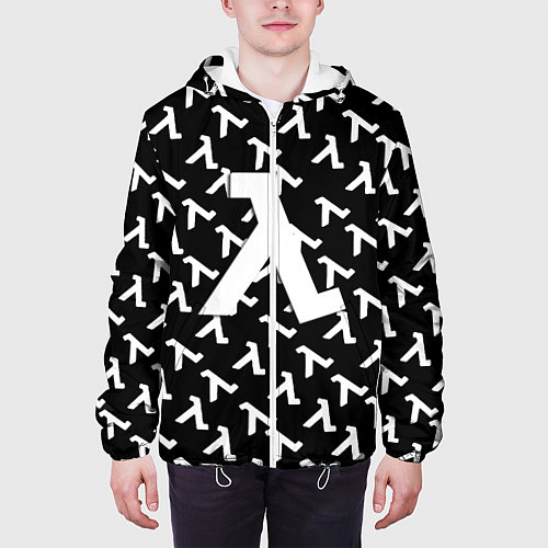 Мужская куртка Half liife logo pattern / 3D-Белый – фото 3