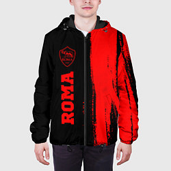 Куртка с капюшоном мужская Roma - red gradient по-вертикали, цвет: 3D-черный — фото 2