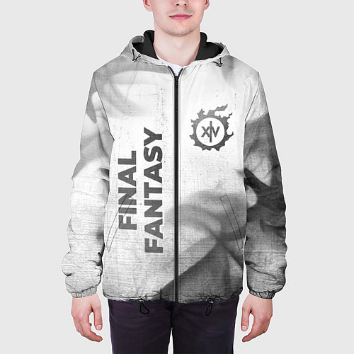 Мужская куртка Final Fantasy - white gradient вертикально / 3D-Черный – фото 3
