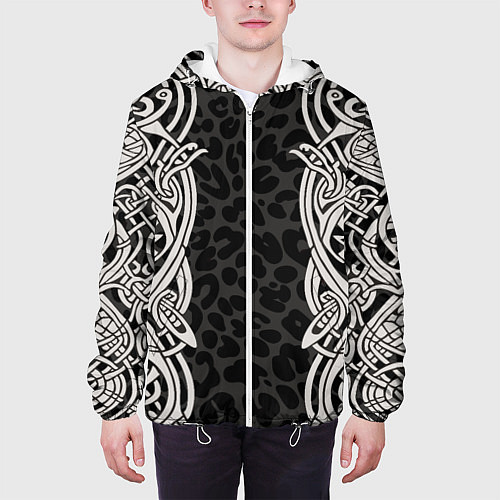 Мужская куртка Скандинавский кельтский узор / 3D-Белый – фото 3
