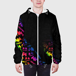 Куртка с капюшоном мужская Marshmello neon dj, цвет: 3D-белый — фото 2