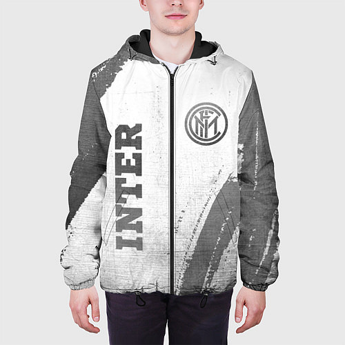 Мужская куртка Inter - white gradient вертикально / 3D-Черный – фото 3