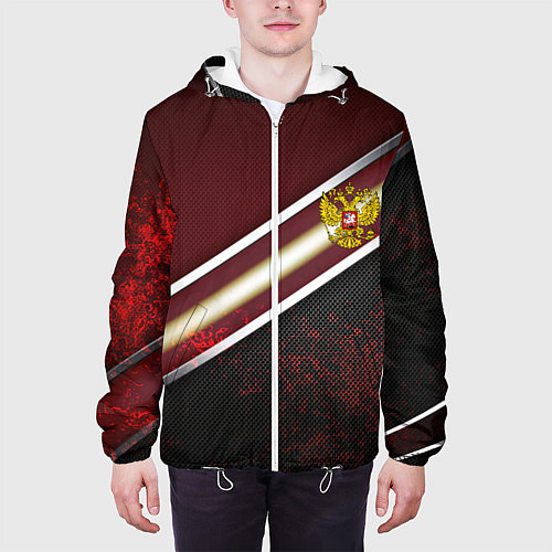 Мужская куртка Сталь Россия текстура / 3D-Белый – фото 3