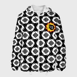 Куртка с капюшоном мужская Serious Sam logo pattern, цвет: 3D-белый