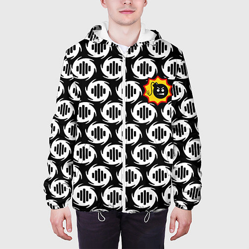 Мужская куртка Serious Sam logo pattern / 3D-Белый – фото 3