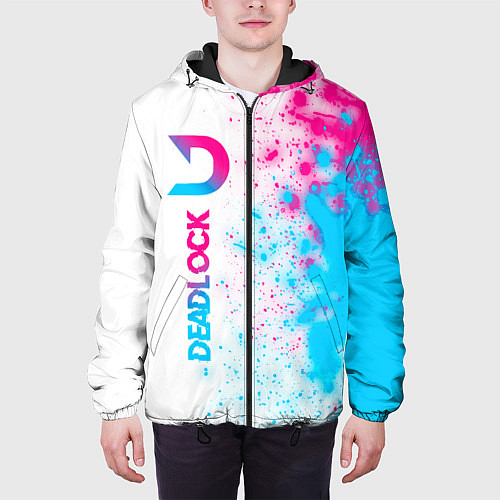 Мужская куртка Deadlock neon gradient style по-вертикали / 3D-Черный – фото 3