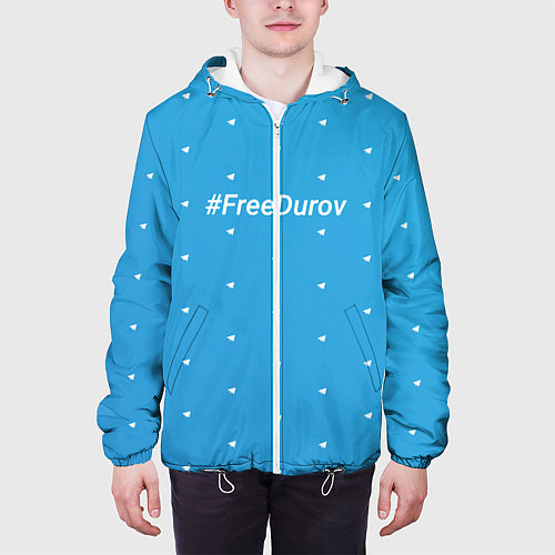 Мужская куртка Freedurov паттерн из самолётиков / 3D-Белый – фото 3