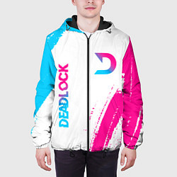 Куртка с капюшоном мужская Deadlock neon gradient style вертикально, цвет: 3D-черный — фото 2
