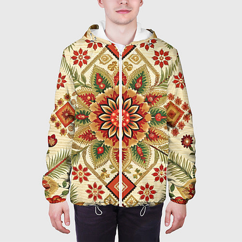 Мужская куртка Стиль советского ковра узоры и орнамент / 3D-Белый – фото 3