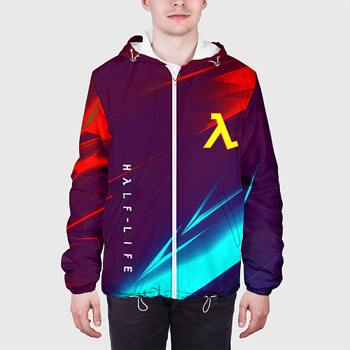 Мужская куртка Half life stripes neon / 3D-Белый – фото 3