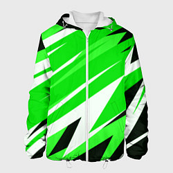 Куртка с капюшоном мужская Geometry stripes green, цвет: 3D-белый