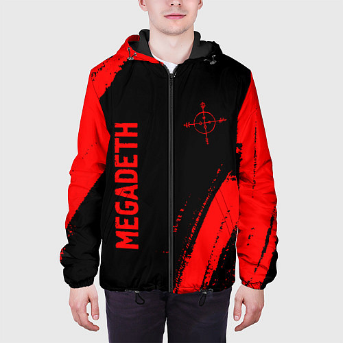 Мужская куртка Megadeth - red gradient вертикально / 3D-Черный – фото 3