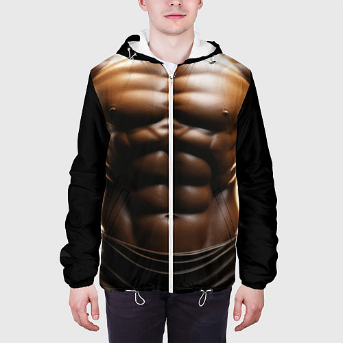 Мужская куртка Мужской торс в халате / 3D-Белый – фото 3