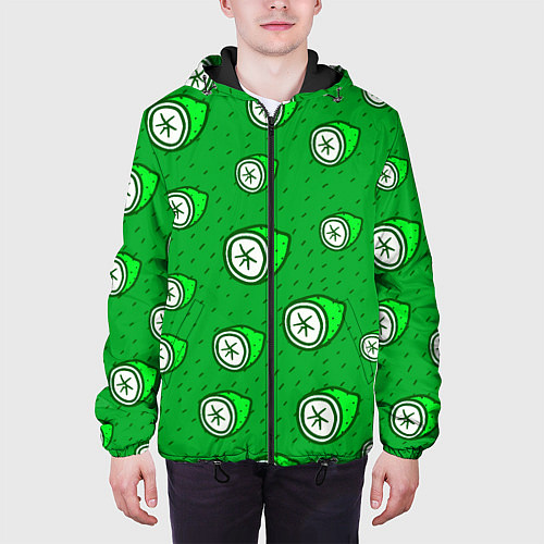 Мужская куртка Лимонный паттерн / 3D-Черный – фото 3