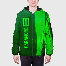 Куртка с капюшоном мужская Paramore - green gradient по-вертикали, цвет: 3D-черный — фото 2