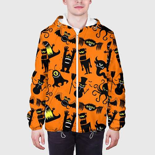 Мужская куртка Монстры хэллоуина / 3D-Белый – фото 3