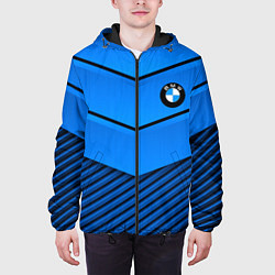 Куртка с капюшоном мужская BMW geometry blue, цвет: 3D-черный — фото 2