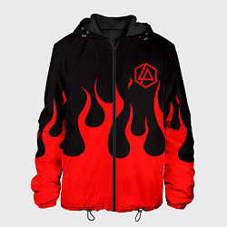 Куртка с капюшоном мужская Linkin park logo fire, цвет: 3D-черный