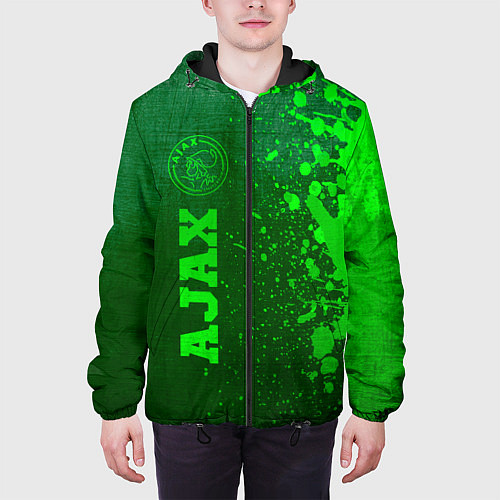 Мужская куртка Ajax - green gradient по-вертикали / 3D-Черный – фото 3