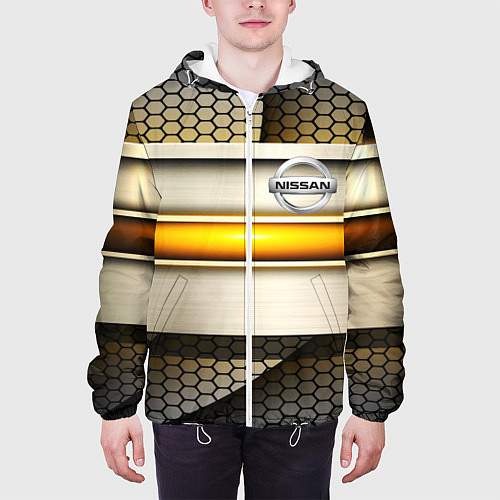 Мужская куртка Nissan sport avto metal / 3D-Белый – фото 3