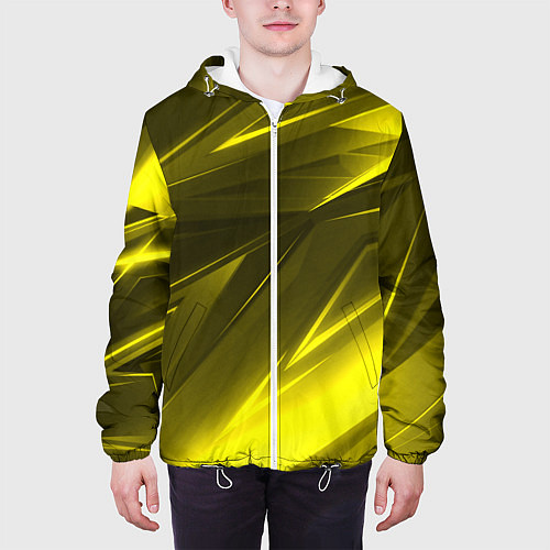 Мужская куртка Gold stripes abstraction / 3D-Белый – фото 3