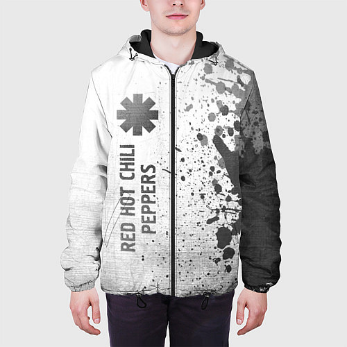 Мужская куртка Red Hot Chili Peppers - white gradient по-вертикал / 3D-Черный – фото 3