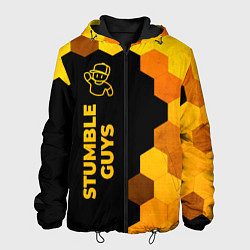 Куртка с капюшоном мужская Stumble Guys - gold gradient по-вертикали, цвет: 3D-черный