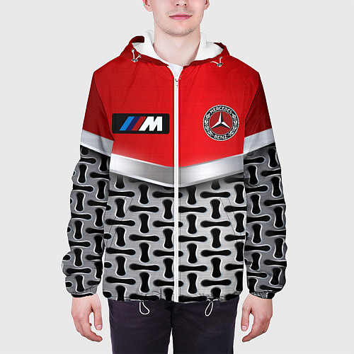 Мужская куртка BMW x mercedes texture / 3D-Белый – фото 3