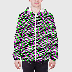 Куртка с капюшоном мужская Juventus glitch pattern, цвет: 3D-белый — фото 2