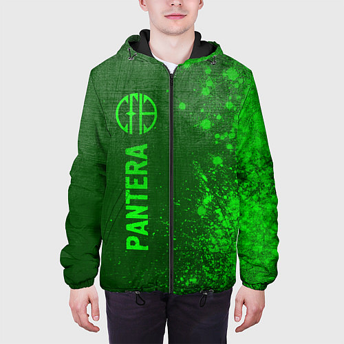 Мужская куртка Pantera - green gradient по-вертикали / 3D-Черный – фото 3