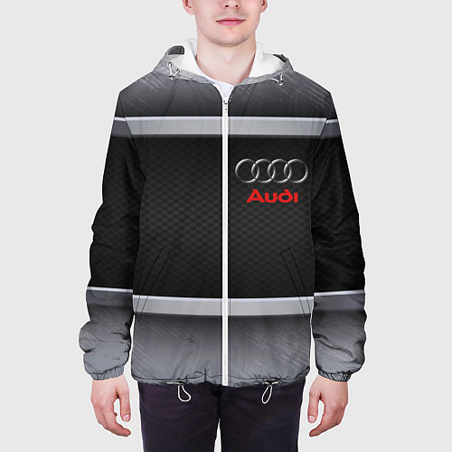 Мужская куртка Audi metal texture / 3D-Белый – фото 3