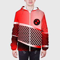 Куртка с капюшоном мужская BMW carbon texture, цвет: 3D-белый — фото 2