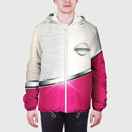 Мужская куртка Nissan auto metal / 3D-Белый – фото 3