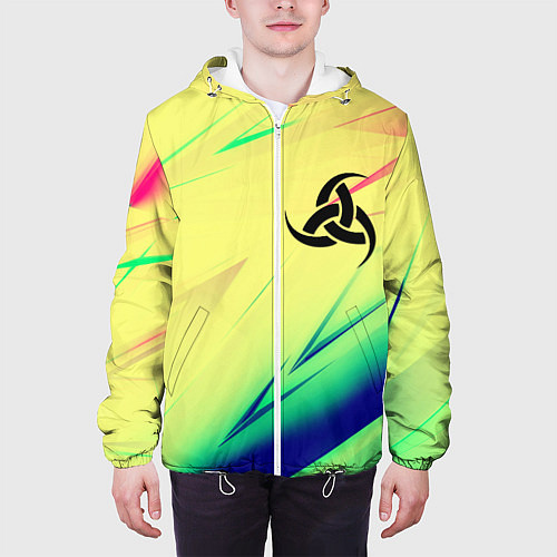 Мужская куртка Славянская символики лого / 3D-Белый – фото 3