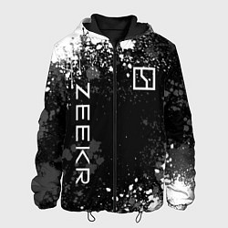 Куртка с капюшоном мужская Zeekr - белый брызги, цвет: 3D-черный